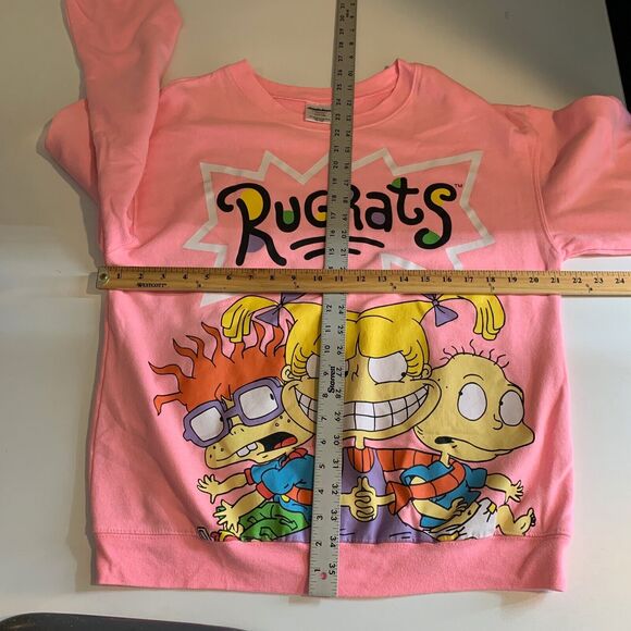 Nickelodeon Sweatshirt Womens L Large Bubblegum RugRats Big Graphic Pullover - Picture 8 of 13
